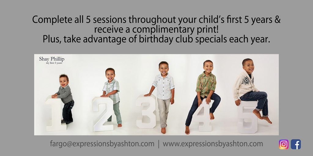 Kids Birthday Club Fargo, ND | birthday program | child photography | birthday club | one year pictures | one year portraits