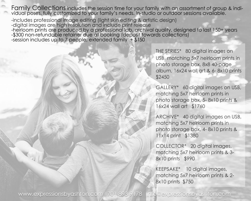 family photography price list Fargo, ND